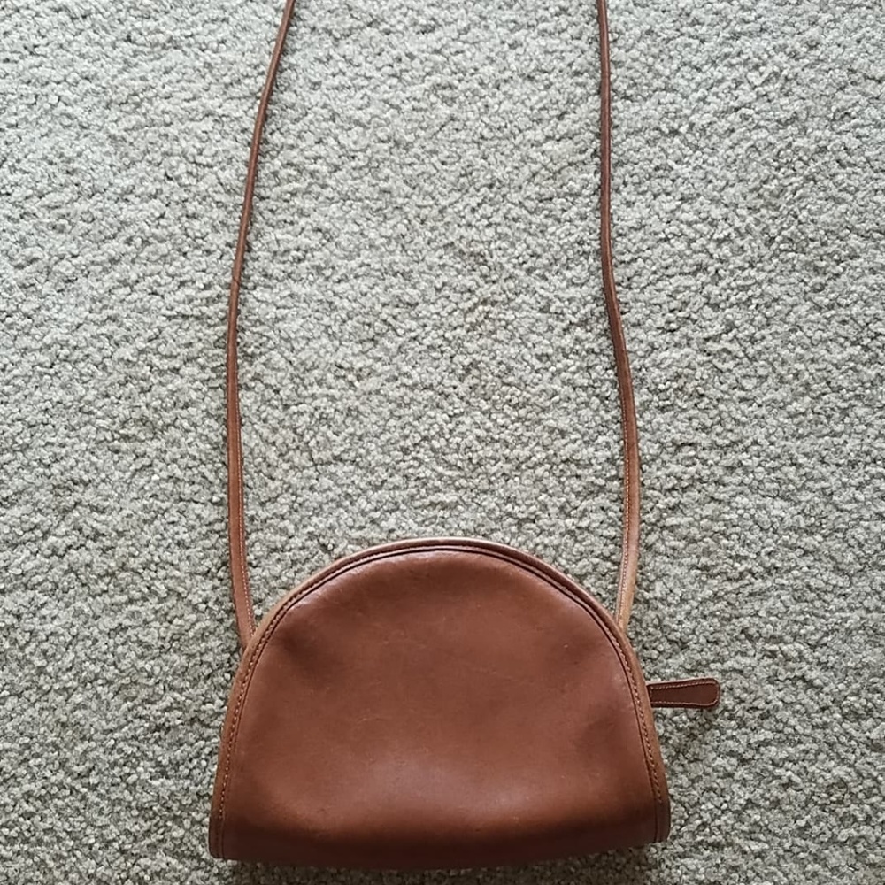 Vintage Coach Brown Leather Crossbody Bag Purse